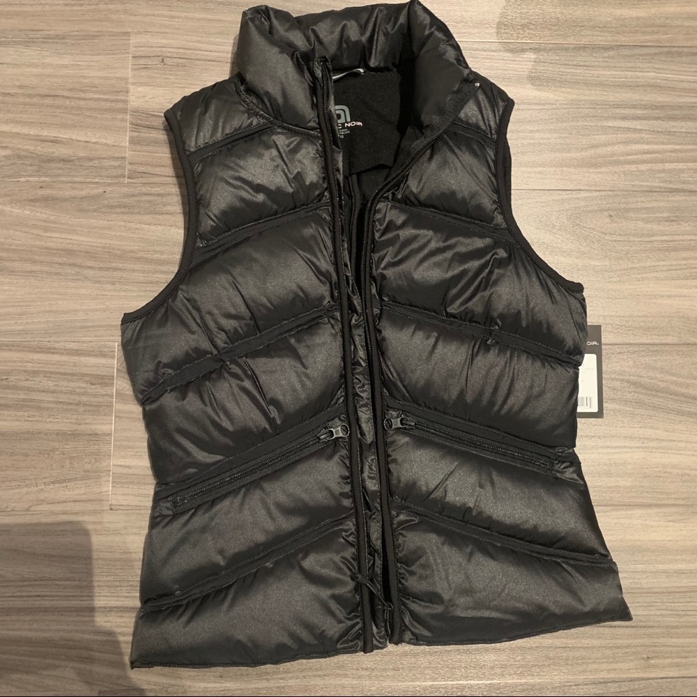 Blanc Noir Black Puffer Vest